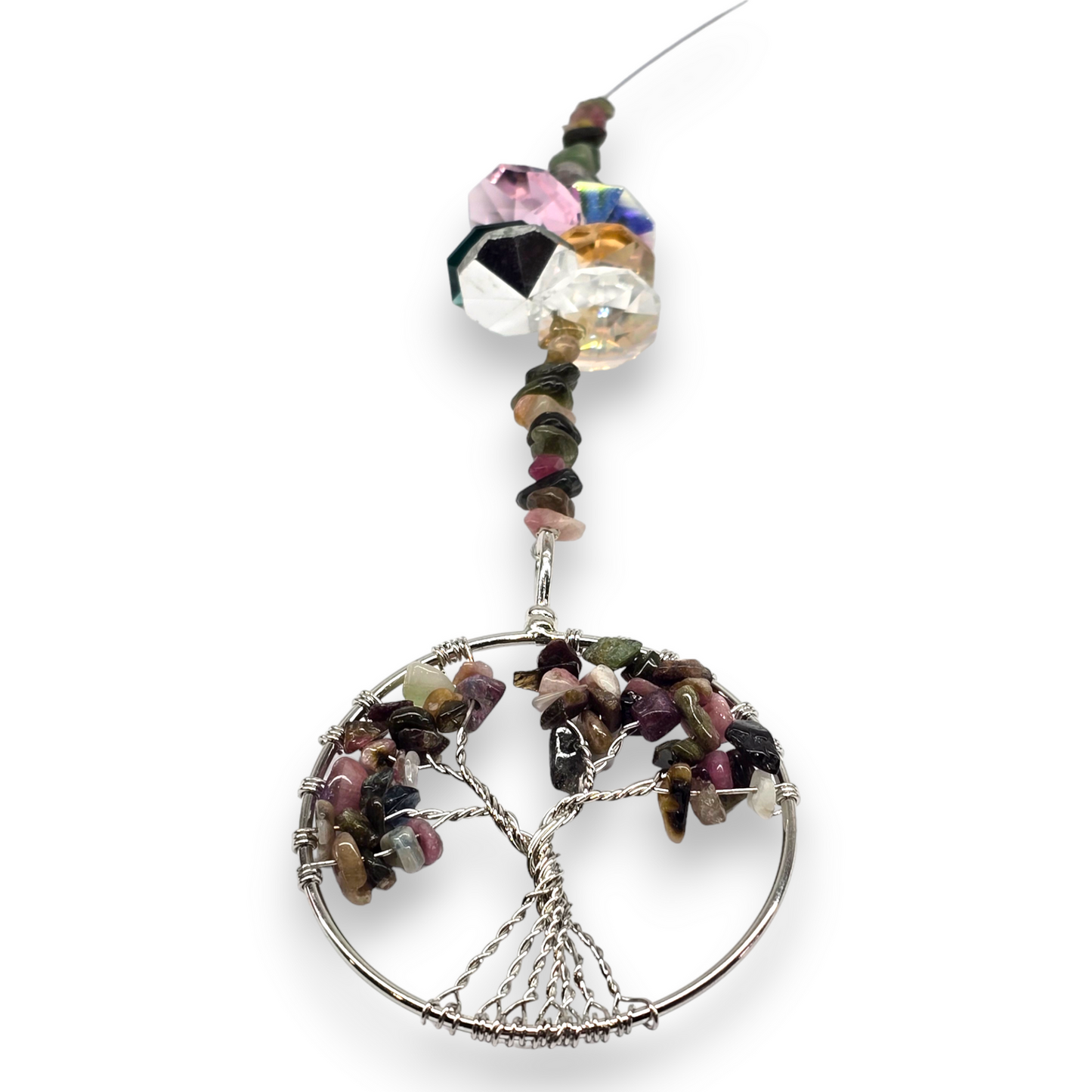 Mixed Tourmaline Tree of Life Suncatcher