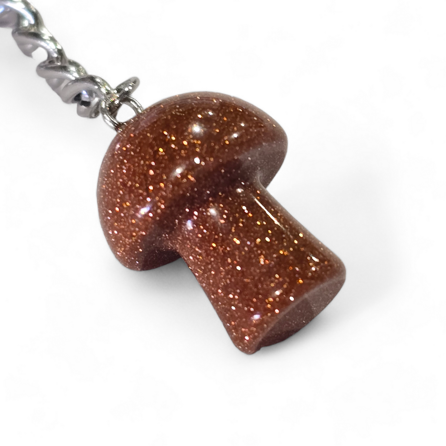 Mushroom Crystal Key Ring